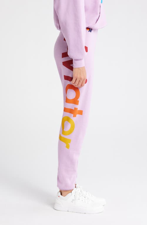 Aviator Nation Rainbow Logo Sweatpants In Mauve