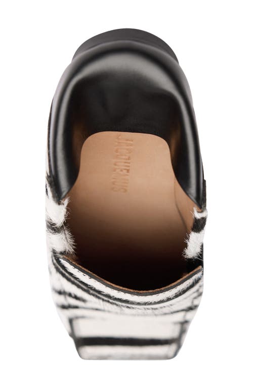 Shop Jacquemus The Carré Genuine Calfskin Loafer In Black And White Zebra 9dz