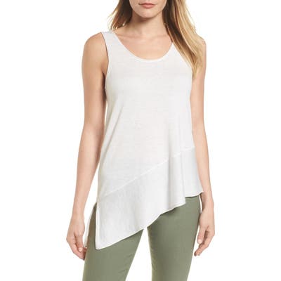 Nic+Zoe Traveler Asymmetrical Hem Tank Top, Beige