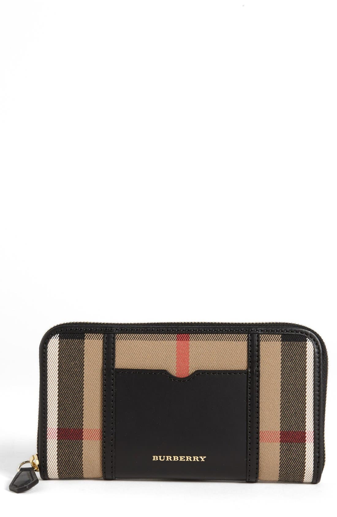 Burberry 'House Check Large' Zip Around Wallet Nordstrom