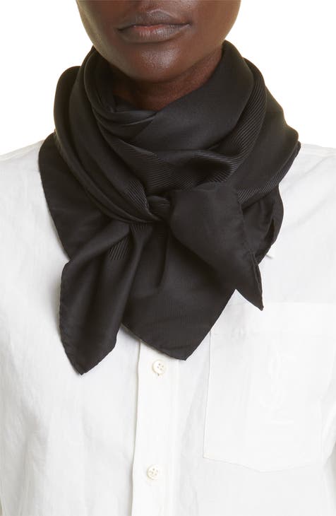 Saint Laurent Paisley-print Cashmere & Silk Scarf in Black