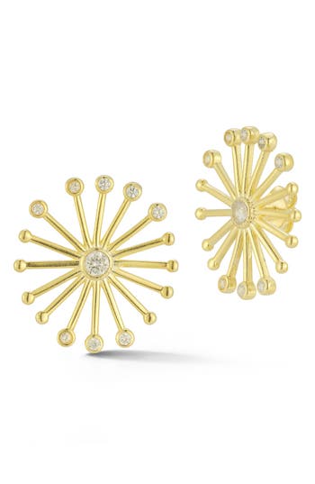 Sphera Milano 14k Over Silver Cz Statement Studs In Gold
