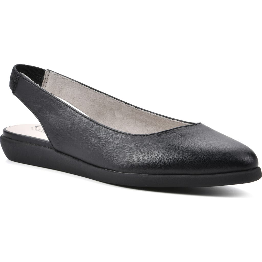 Cliffs By White Mountain Memory Slingback Flat In Black/smooth