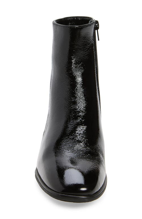 Naot Goodie Zip Boot In Black Crinkle Patent Leather