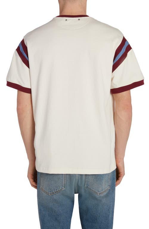 Golden Goose Journey Logo Graphic T-shirt In Heritage White/windsor Wine