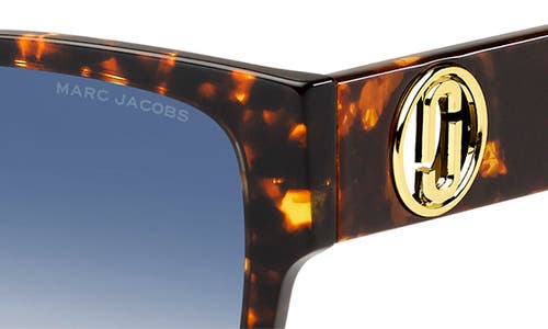 Marc Jacobs 54mm Square Sunglasses In Havana/blue Shaded