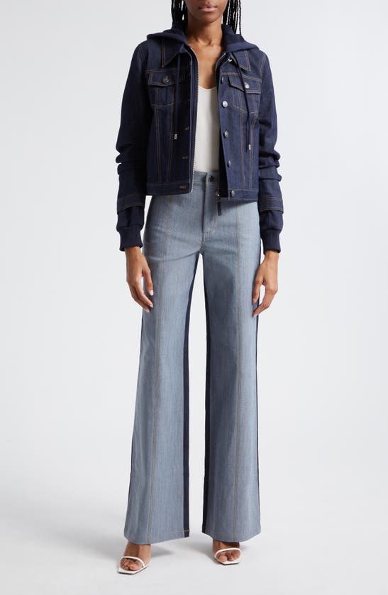 Cinq À Sept Jess Hooded Denim Jacket In Indigo