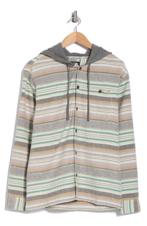 Shop Billabong Baja Hooded Button-up Shirt In Jade Stone