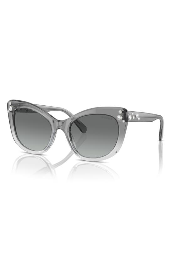 Shop Swarovski 55mm Cat Eye Sunglasses In Gradient Grey