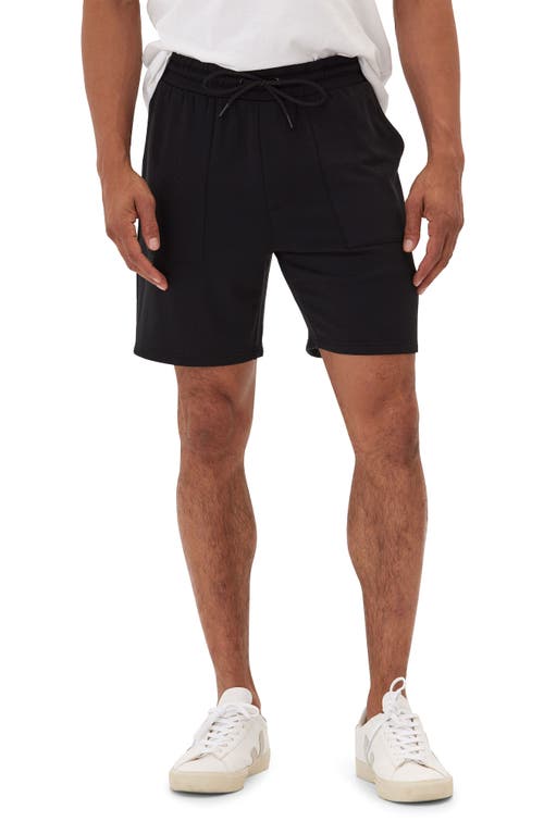 Casper Fleece Drawstring Shorts in Black