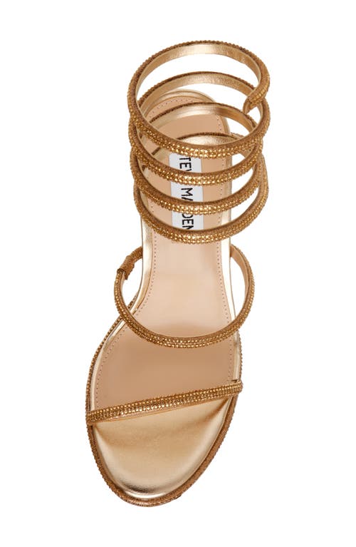 Steve Madden Women's Exotica Embellished High Heel Wrap Sandals In Bronze