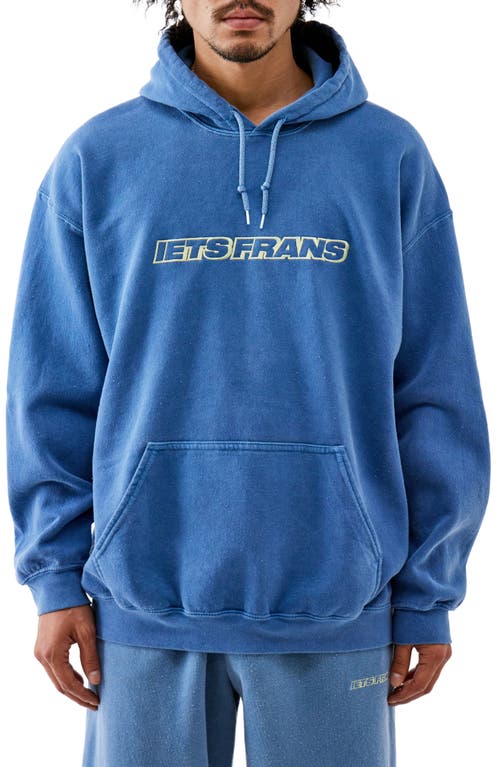 iets frans Embroidered Logo Cotton Blend Hoodie in Blue