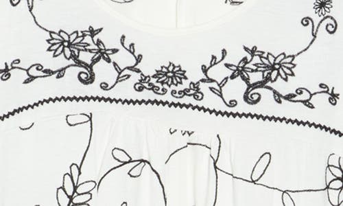 Shop Forgotten Grace Floral Sharkbite Hem T-shirt In White/black