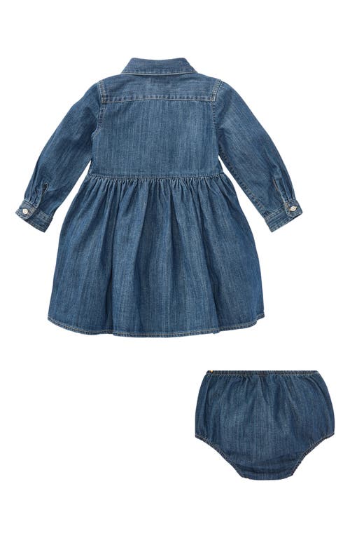 Polo Ralph Lauren Girls' Long Sleeve Denim Dress & Bloomers Set - Baby In Indigo