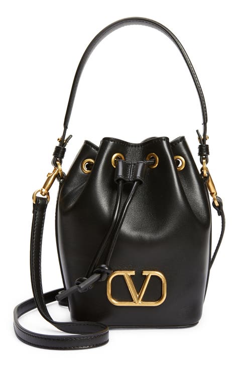 Mini VLOGO Signature Leather Bucket Bag