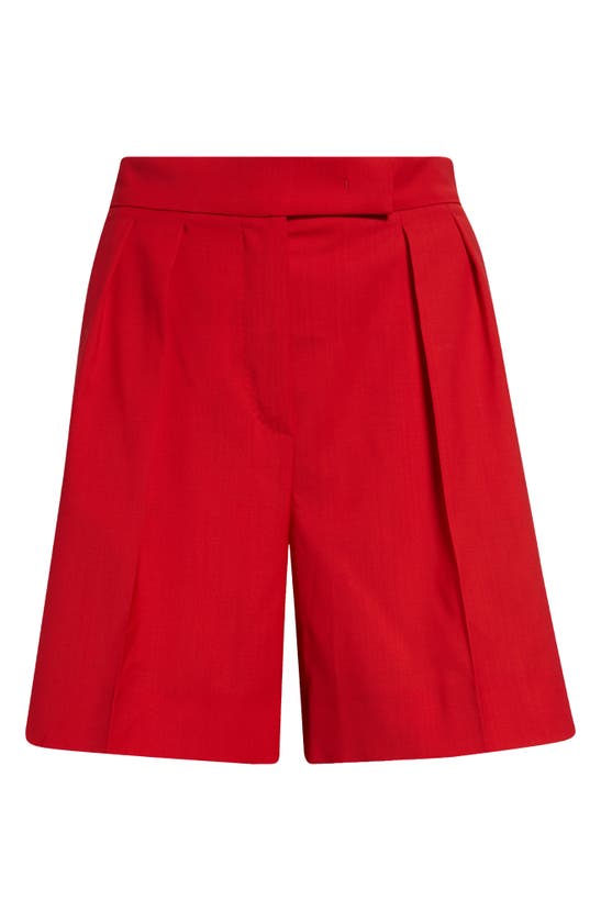 Shop Max Mara Jessica Virgin Wool Shorts In Red