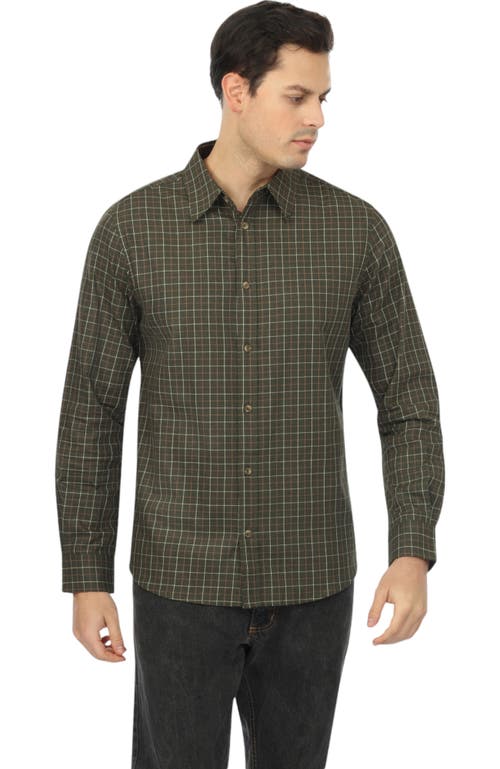Vustra Cypress Shadows Plaid Button-down Shirt In Green