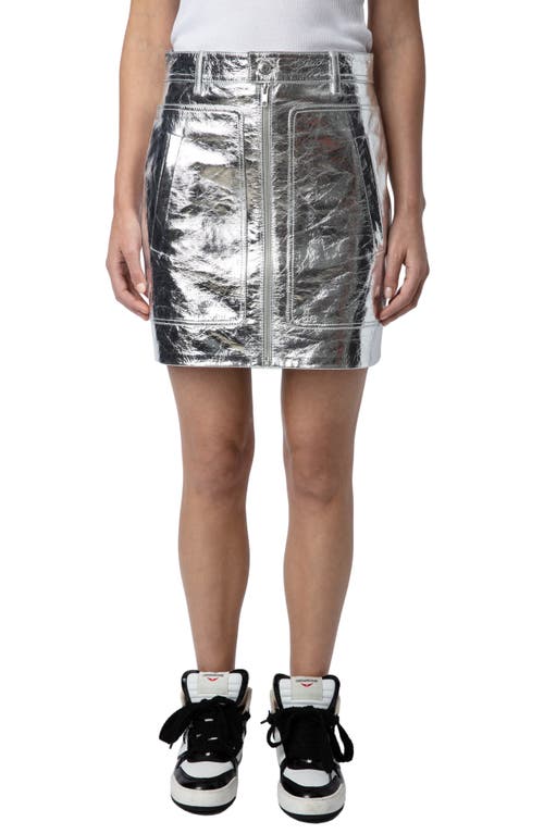 ZADIG & VOLTAIRE ZADIG & VOLTAIRE JOHN METALLIC LEATHER MINISKIRT