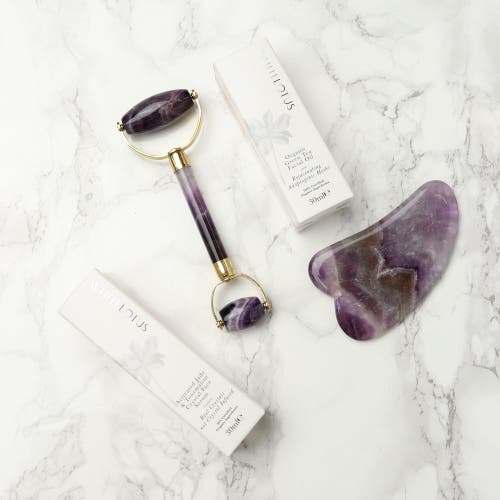 White Lotus Beauty Genuine Amethyst Crystal Facial Set In Purple
