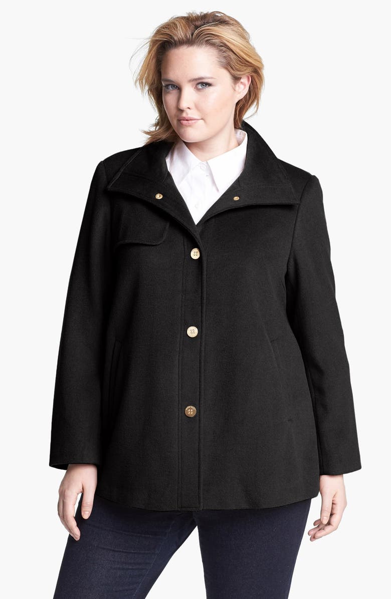 Ellen Tracy Wing Collar A-Line Wool Blend Coat (Plus Size) | Nordstrom