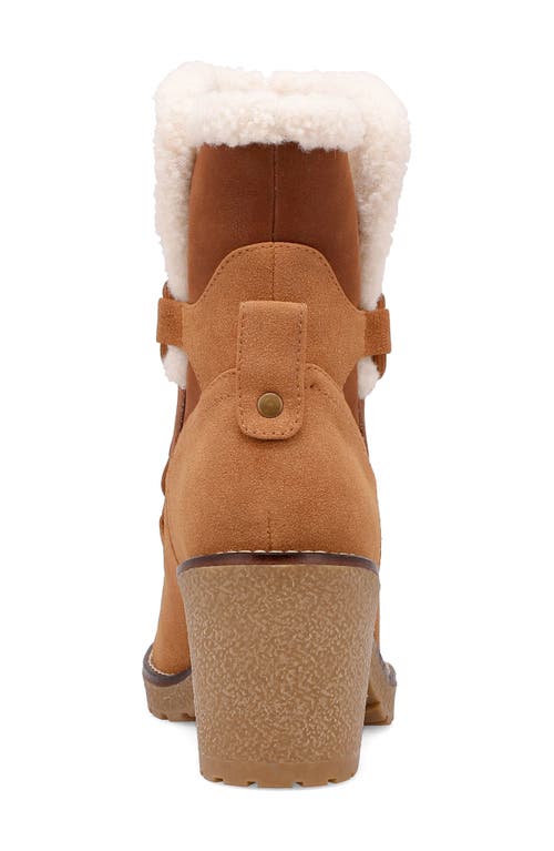 Mia Holiday Faux Shearling Bootie In Cognac