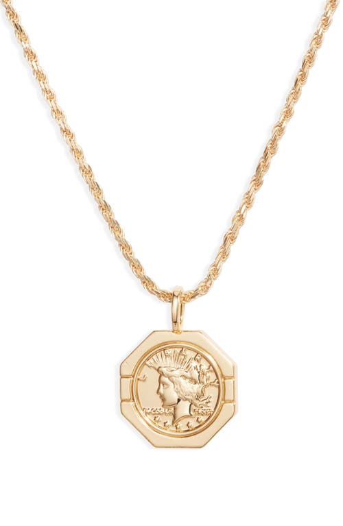 Kate Coin Charm Pendant Necklace in Gold