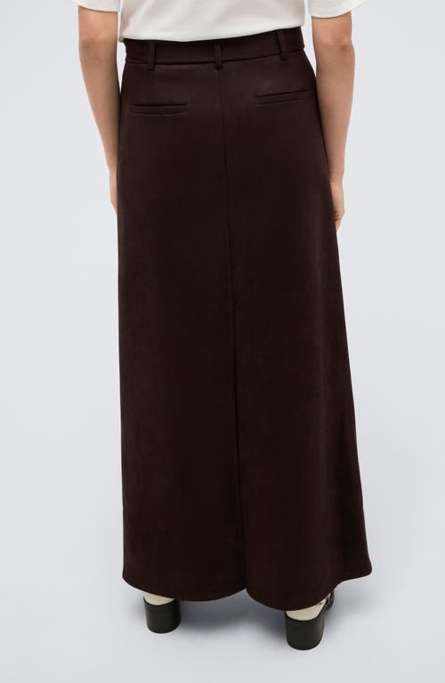 Kenneth Cole Belted Maxi Skirt In Deep Bark