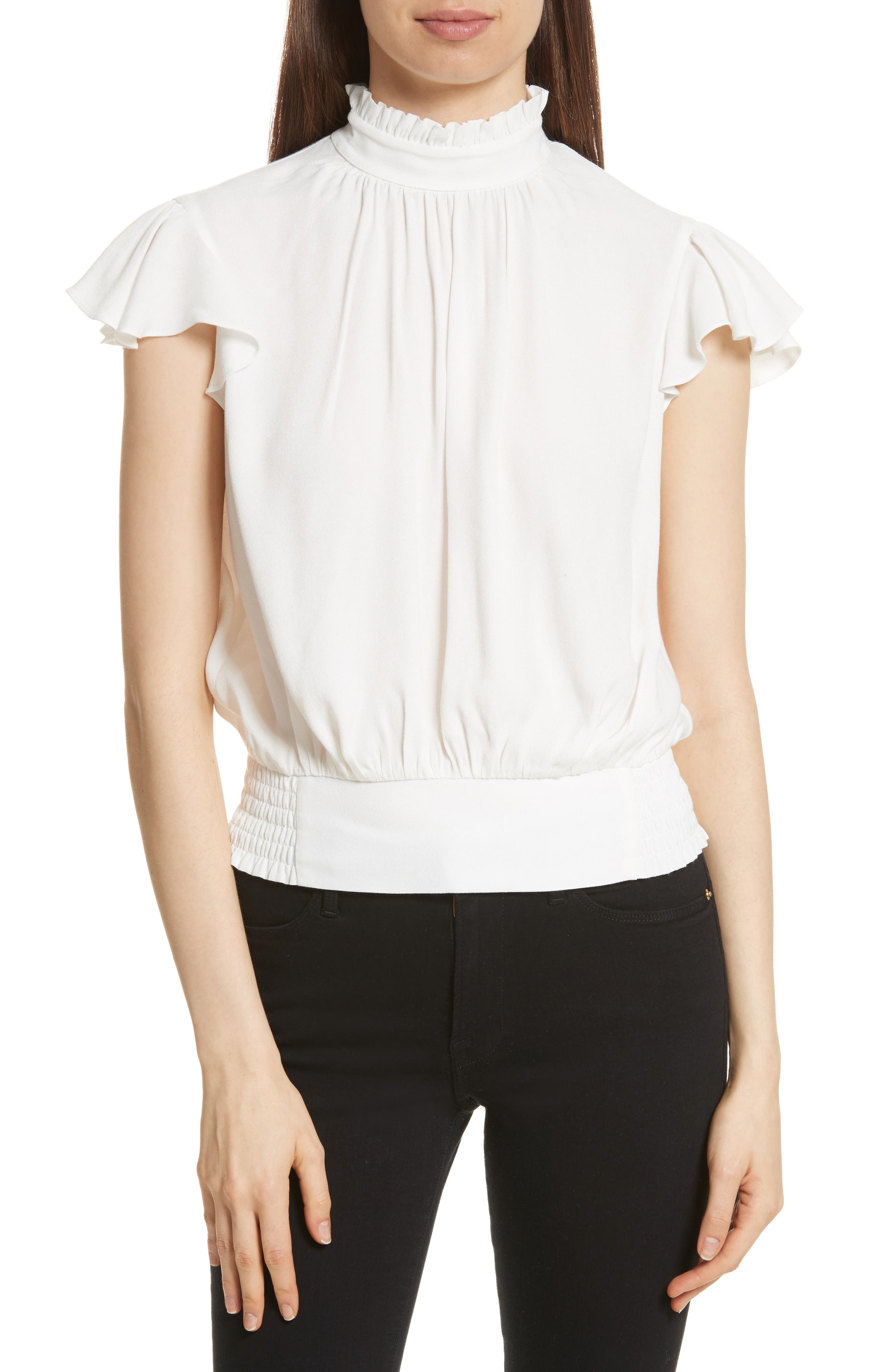 FRAME Smocked Ruffle Blouse (Nordstrom Exclusive) Nordstrom