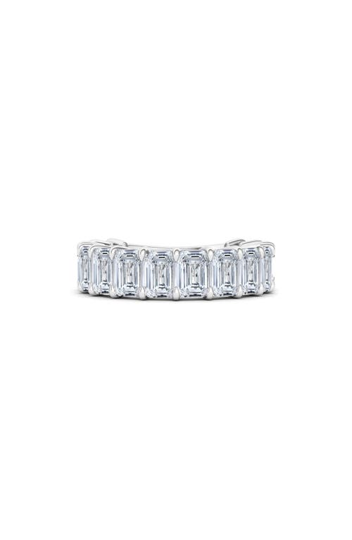Hautecarat Emerald Cut Lab Created Diamond Eternity Ring In White Gold