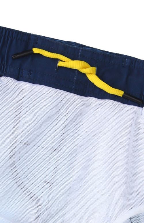 Rokka&rolla Kids' 4-way Stretch Quick-dry Swim Trunks With Mesh Lining And Upf 50+ Protection In Neon Waves