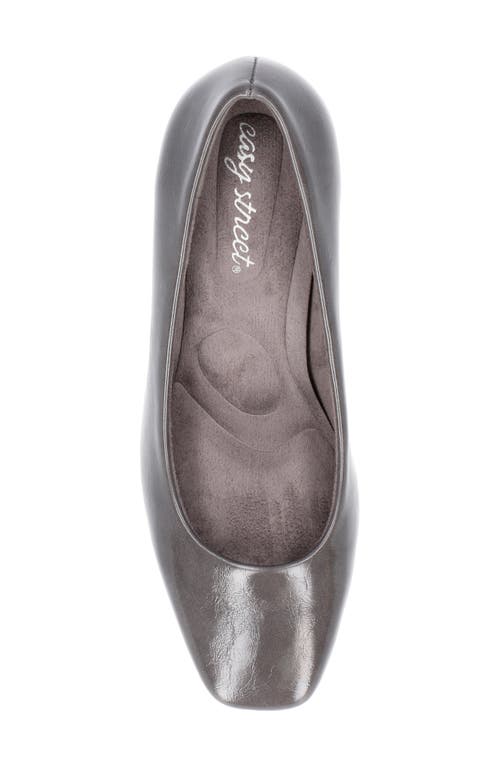 Shop Easy Street Poet Pump In Grey Crinkled Patent