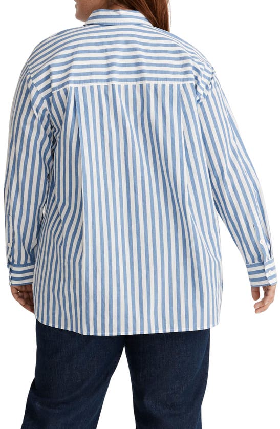 Shop Madewell The Plus Signature Poplin Oversize Button-up Shirt In Hermitage Blue