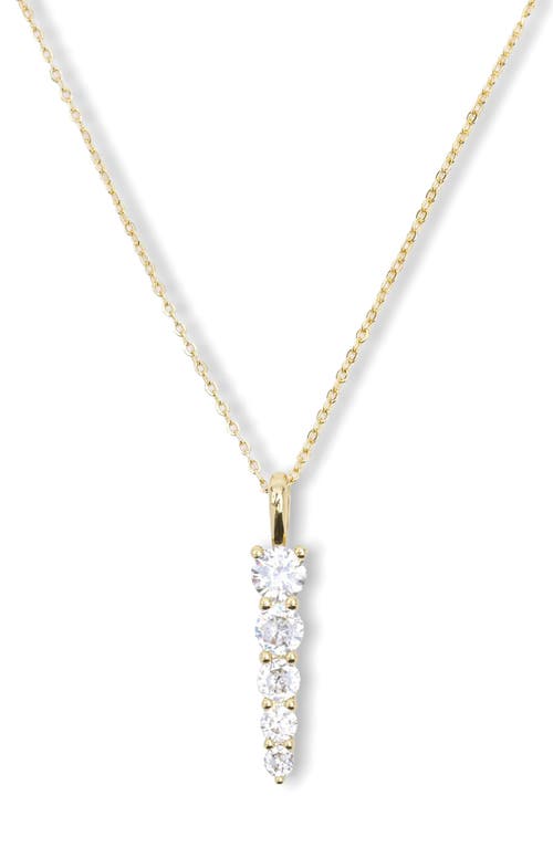 Oh She Fancy 5-Drop Pendant Necklace in White Cubic Zirconia/Gold