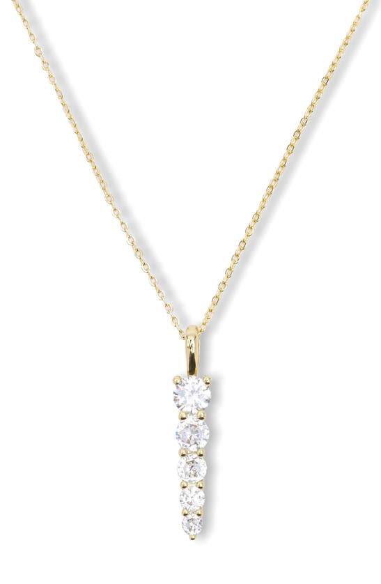 Shop Melinda Maria Oh She Fancy 5-drop Pendant Necklace In White Cubic Zirconia/ Gold