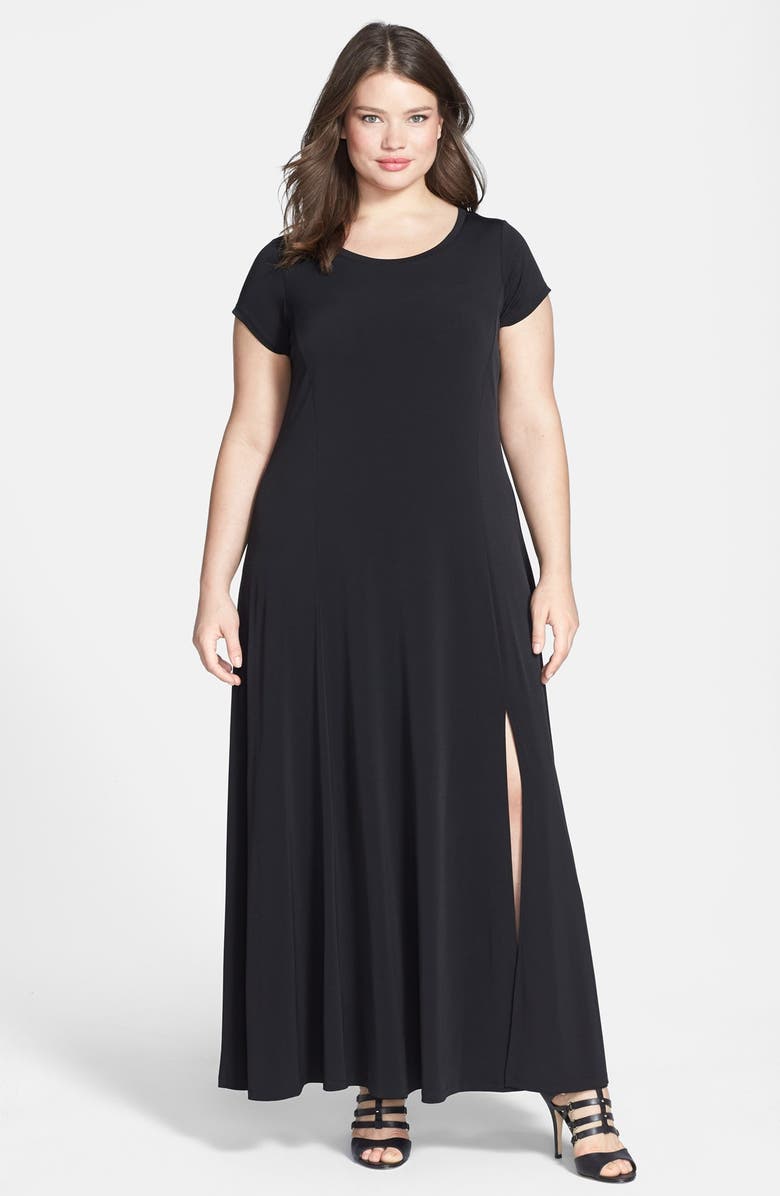 MICHAEL Michael Kors Cap Sleeve Stretch Jersey Maxi Dress (Plus Size ...