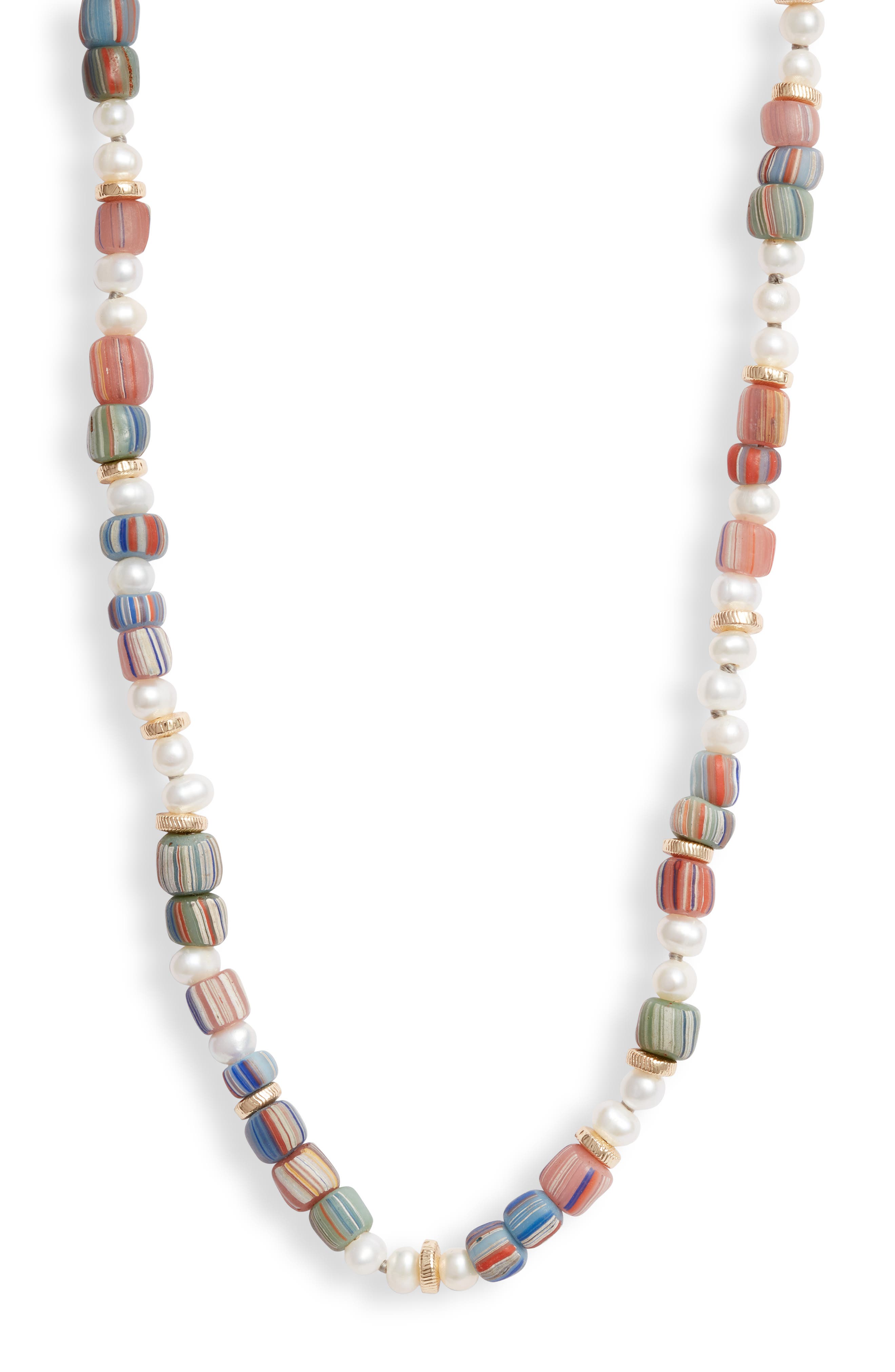 Akola Zelmya Beaded Necklace in Pastel Multi