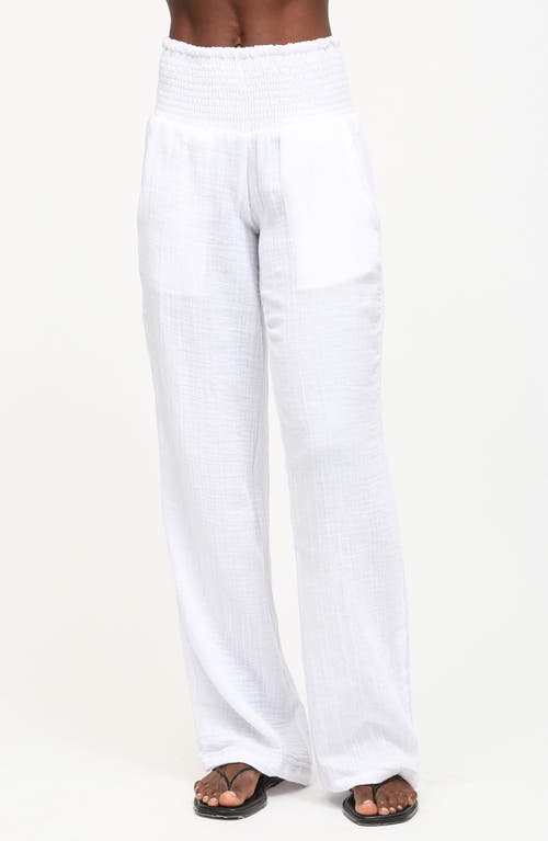 Electric & Rose Cotton Gauze Cover-up Pants In Cloud