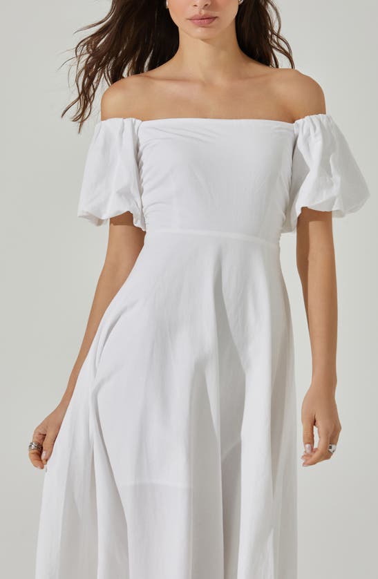 Shop Astr Off The Shoulder A-line Dress In White