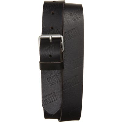 Allsaints Embossed Leather Belt, Black