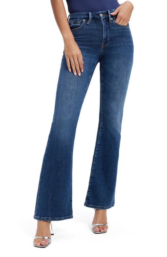 Good American Good Legs Cropped High-rise Bootcut Jeans In Indigo329