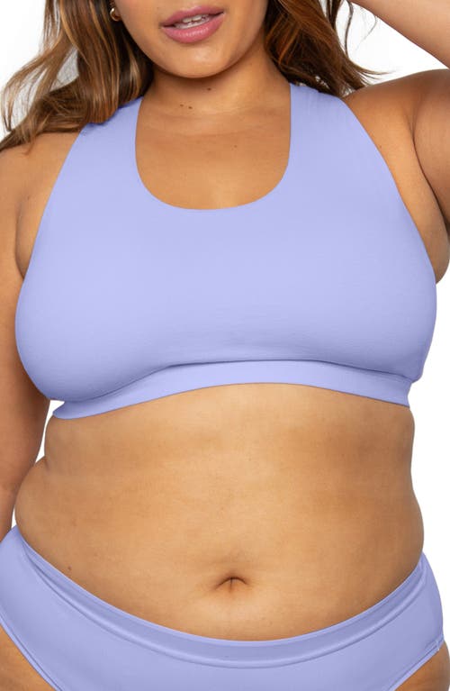 Curvy Couture Assorted 2-Pack Stretch Cotton Lounge Bras in Lavender Mist/Grey Heather