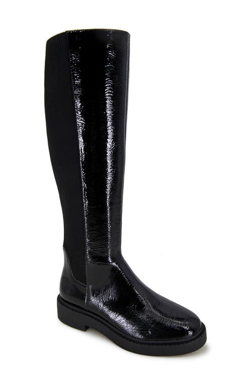 André Assous Viva Knee High Boot Black Crinkle Patent at Nordstrom,