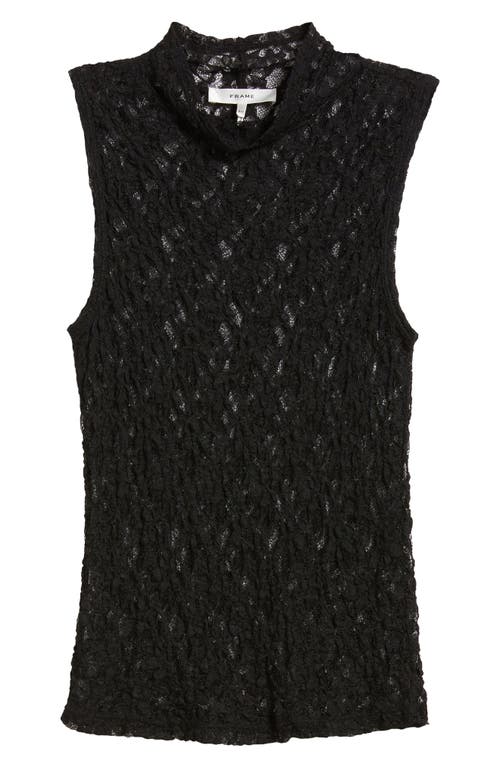 Shop Frame Mock Neck Sleeveless Lace Top In Black