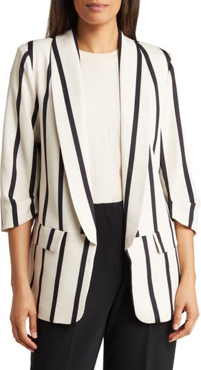 Vertical Stripes Shawl Collar Cardigan - Women - Ready-to-Wear
