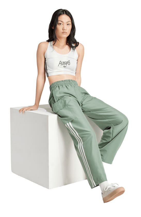 Shop Adidas Originals 3-stripes Cargo Pants In Trace Green