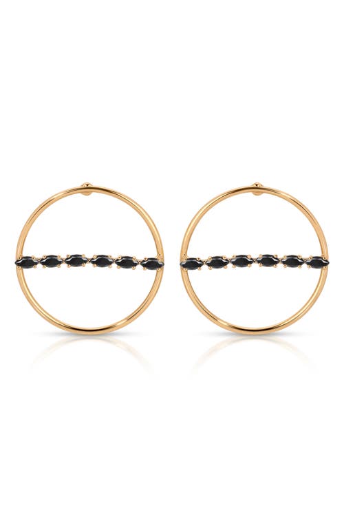 Ettika Dainty Marquise Frontal Hoop Earrings In Black