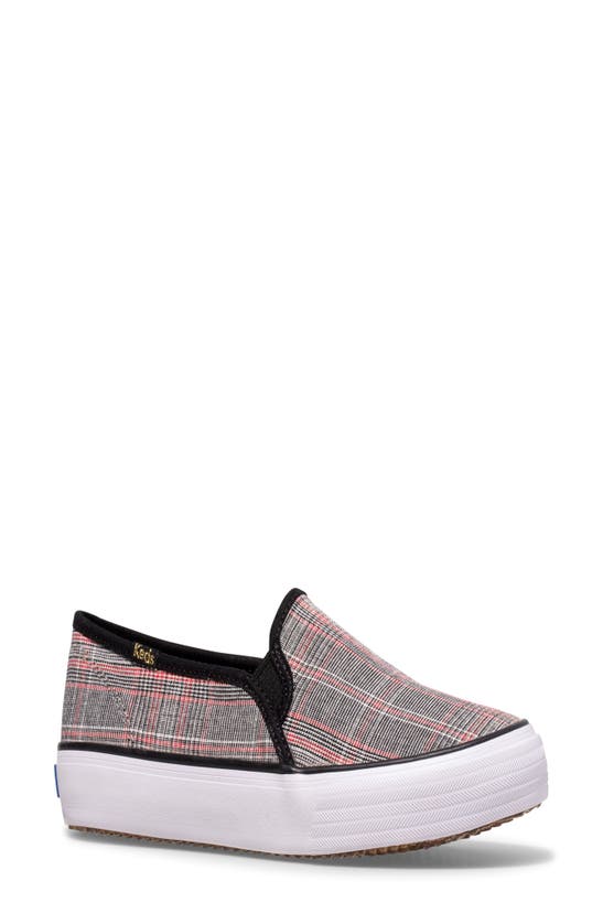 keds double decker slip on black