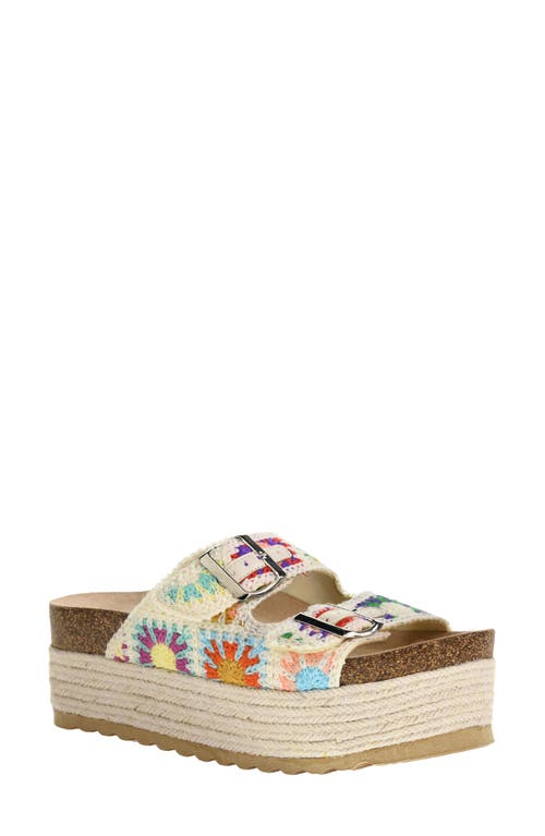 Dirty Laundry Pretends Espadrille Platform Slide Sandal in Beige Multi 