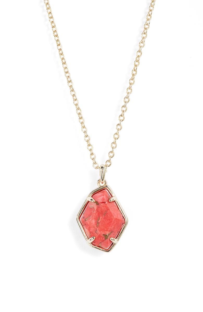 Ellington Pendant Necklace, Main, color, GOLD/ BRONZE VEINED/ RED