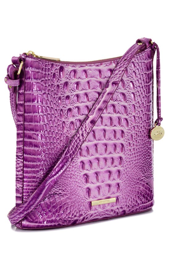 Shop Brahmin Katie Croc Embossed Leather Crossbody Bag In Lilac Essence